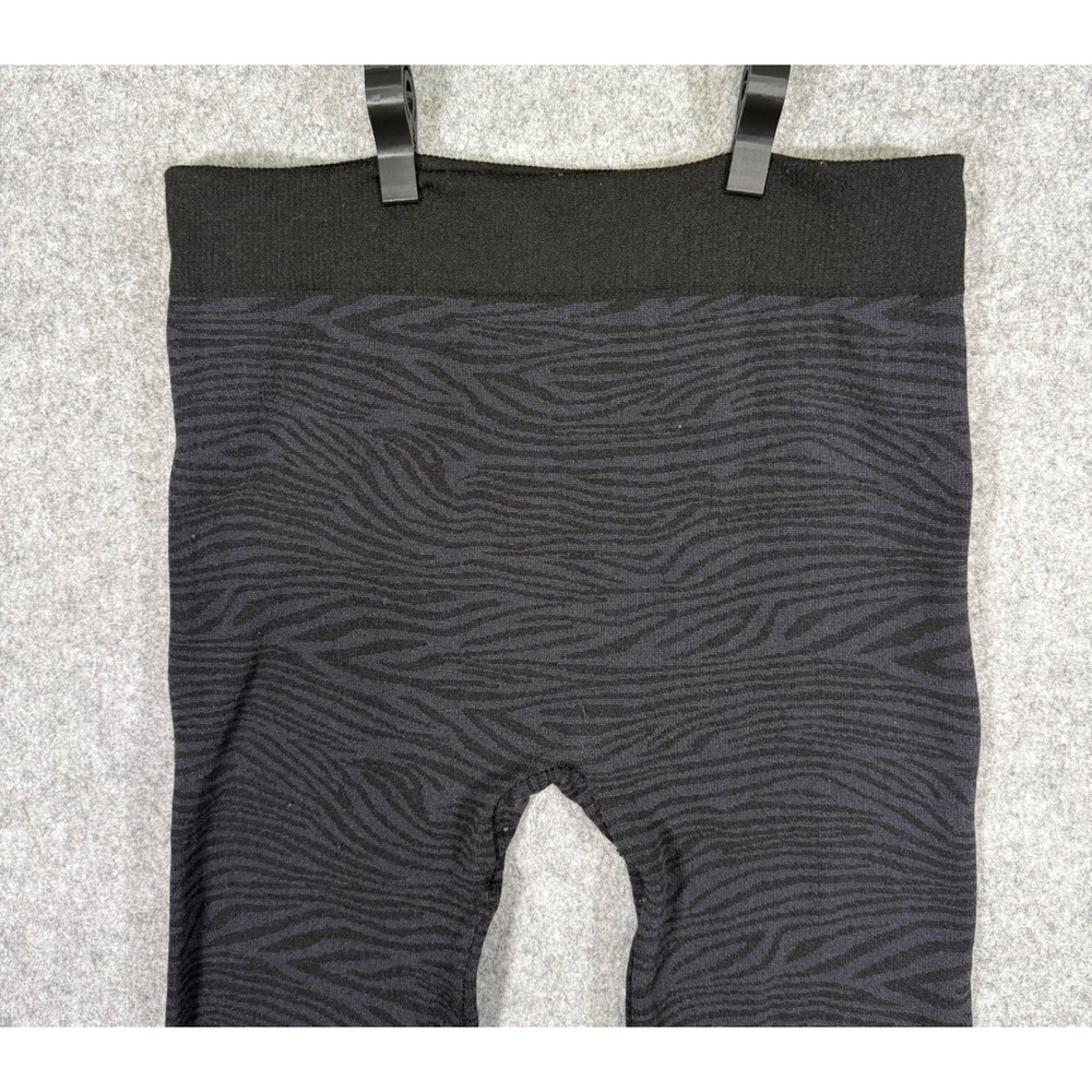 Blue Star Clothing Company Leggings Womens L/XL Black Zebra Fleece Lined - Picture 2 of 8